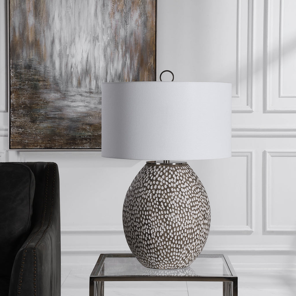 Cyprien Gray White Table Lamp