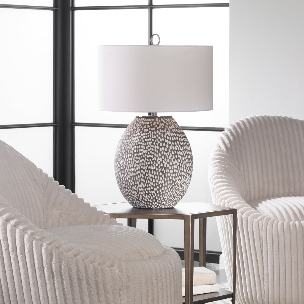 Cyprien Gray White Table Lamp