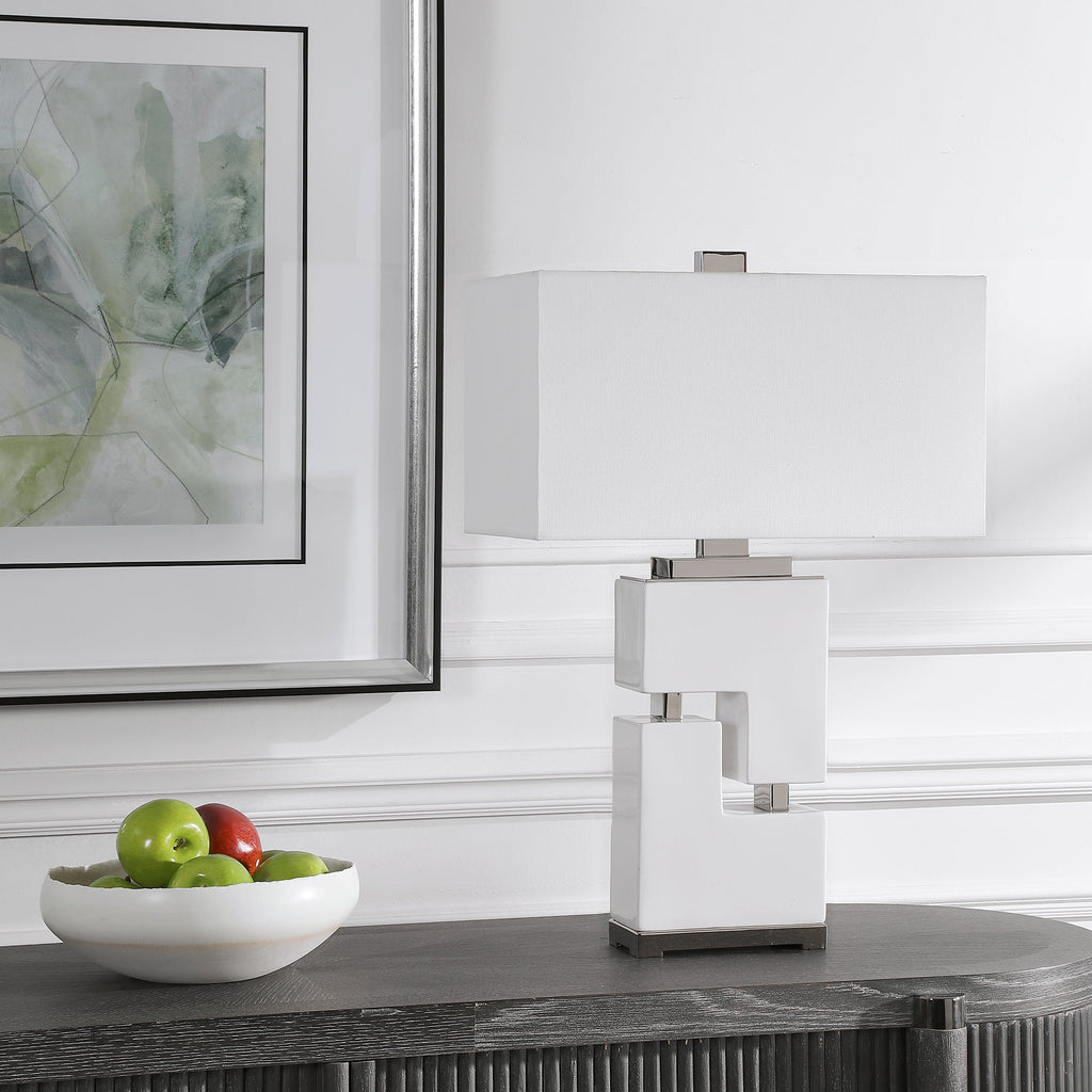 Tetris White Table Lamp