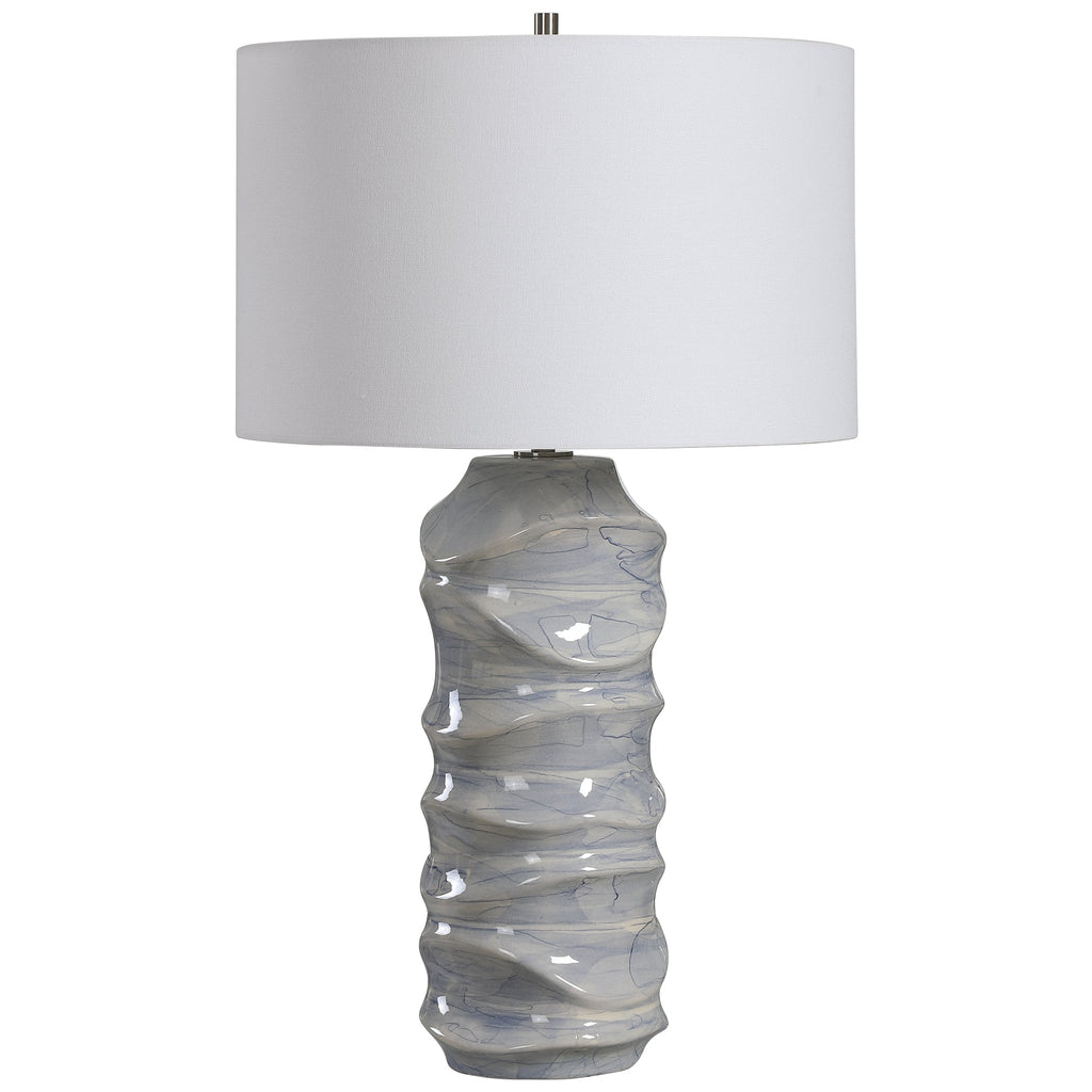 Waves Blue & White Table Lamp