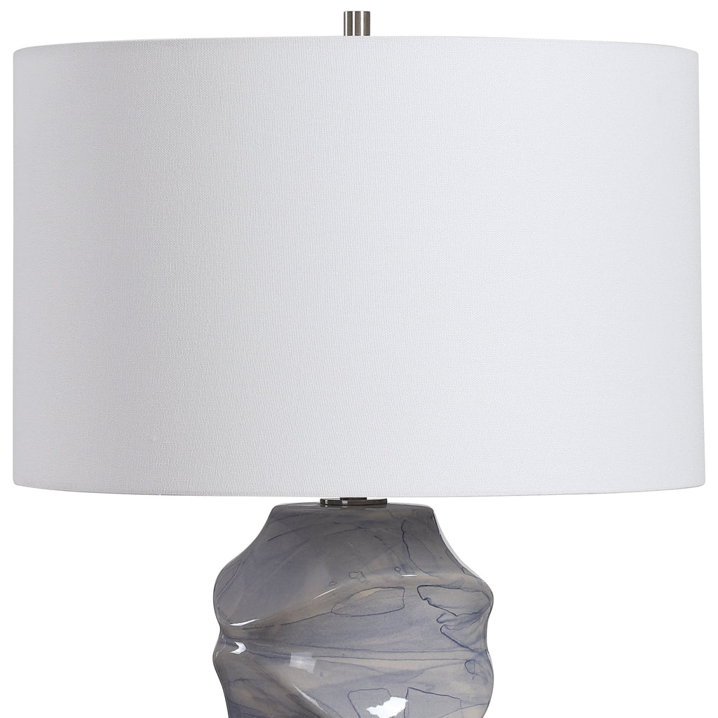 Waves Blue & White Table Lamp