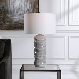 Waves Blue & White Table Lamp