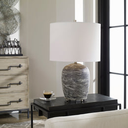 Transpose Satin Black Table Lamp