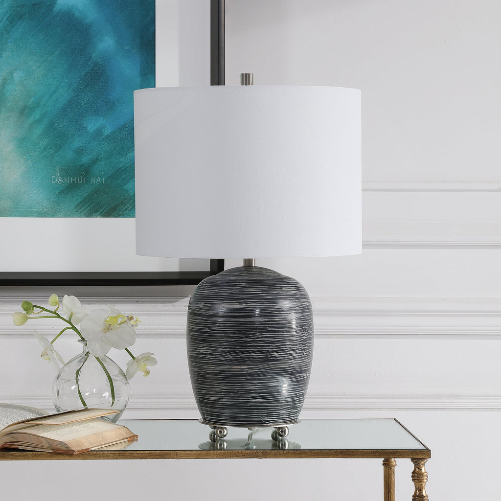 Transpose Satin Black Table Lamp