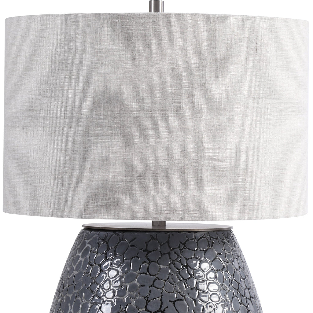 Pebbles Metallic Gray Table Lamp