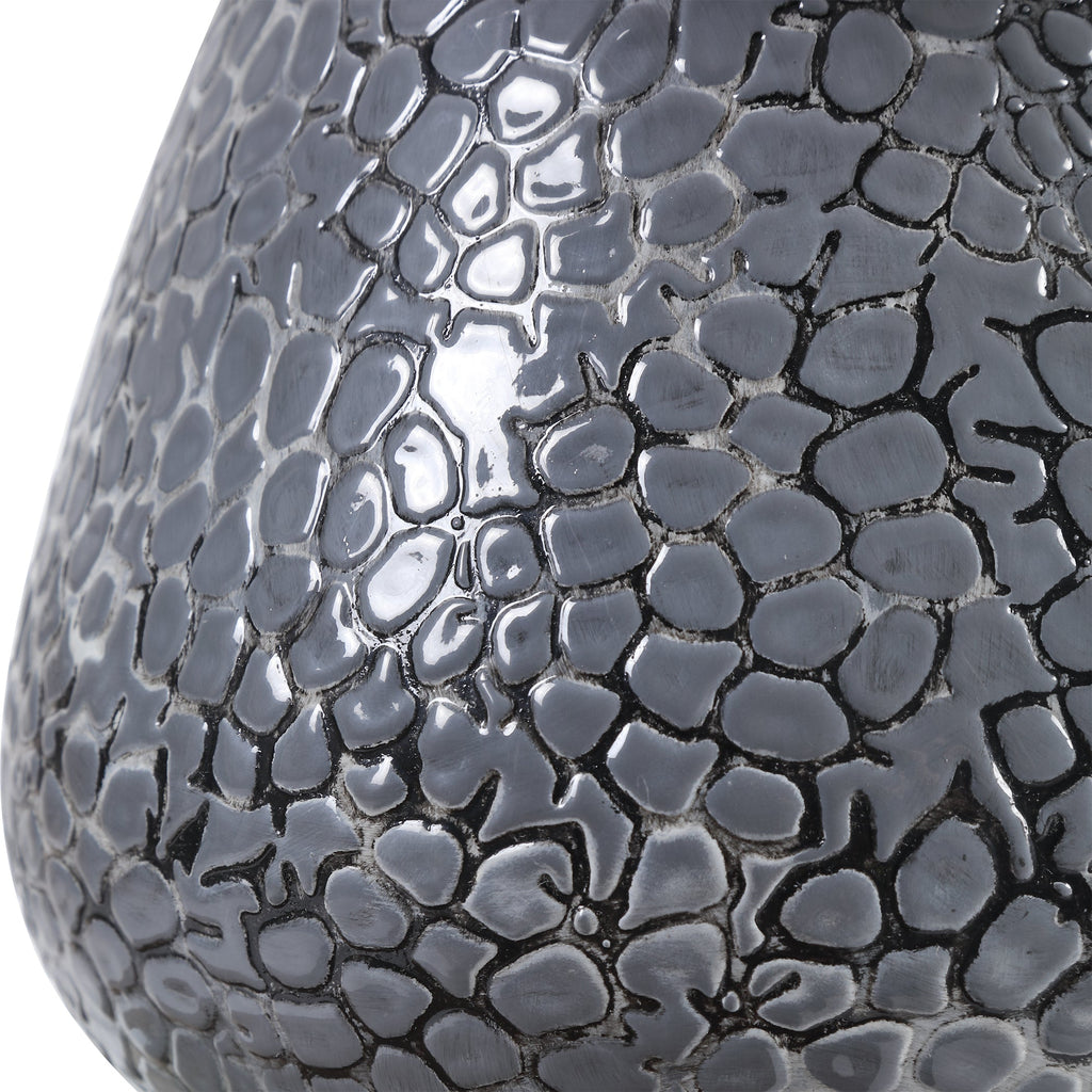 Pebbles Metallic Gray Table Lamp