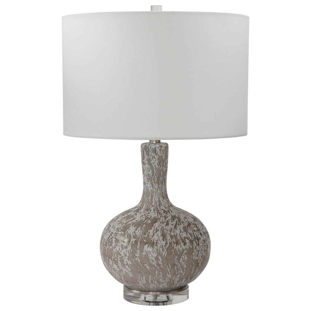 Turbulence Distressed White Table Lamp