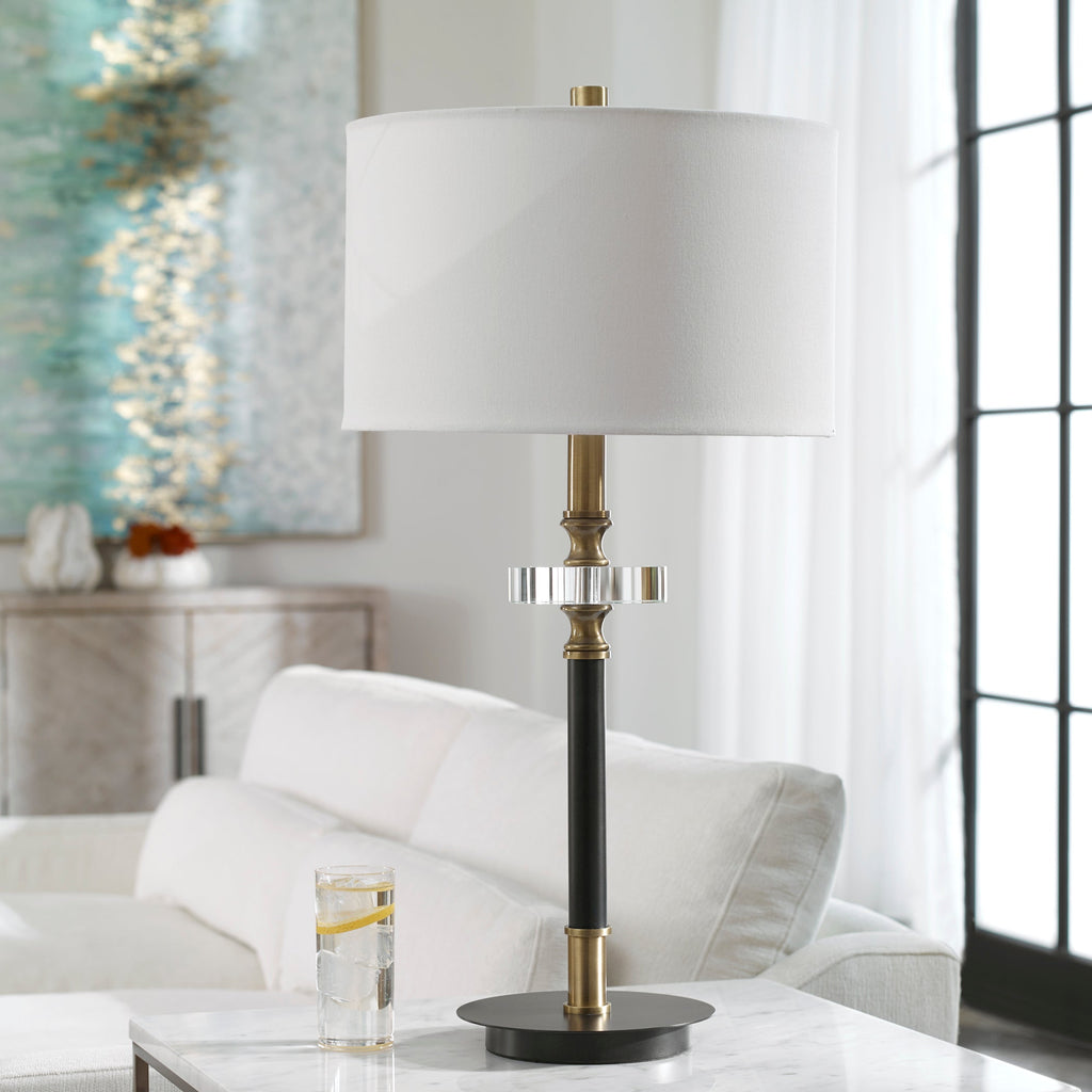 Maud Aged Black Table Lamp