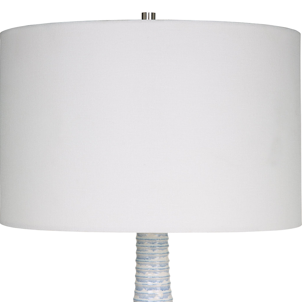 Clariot Ribbed Blue Table Lamp