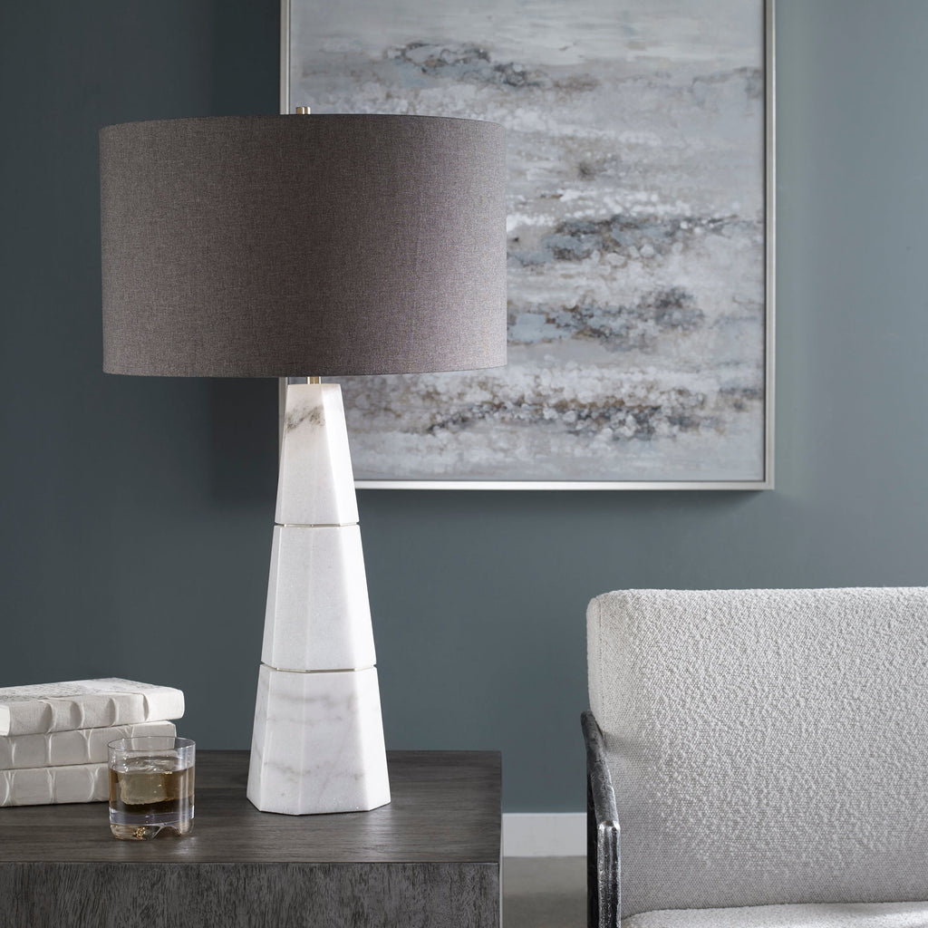 Citadel White Marble Table Lamp