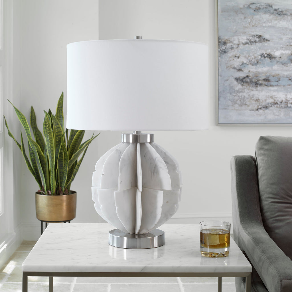 Repetition White Marble Table Lamp