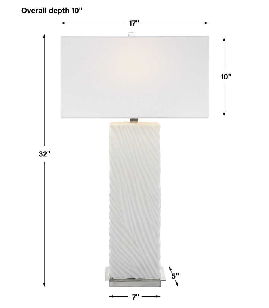 Pillar White Marble Table Lamp