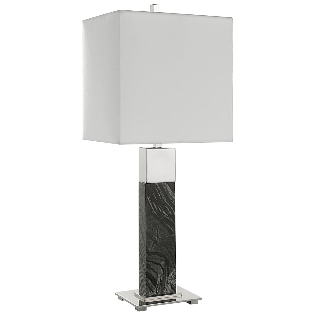 Pilaster Black Marble Table Lamp