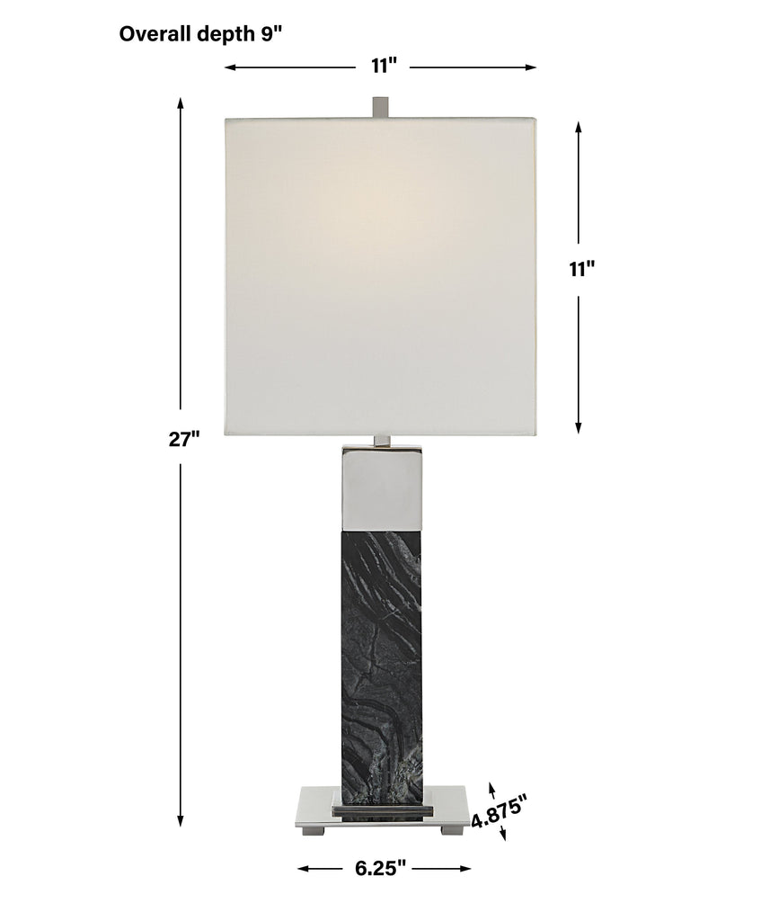 Pilaster Black Marble Table Lamp