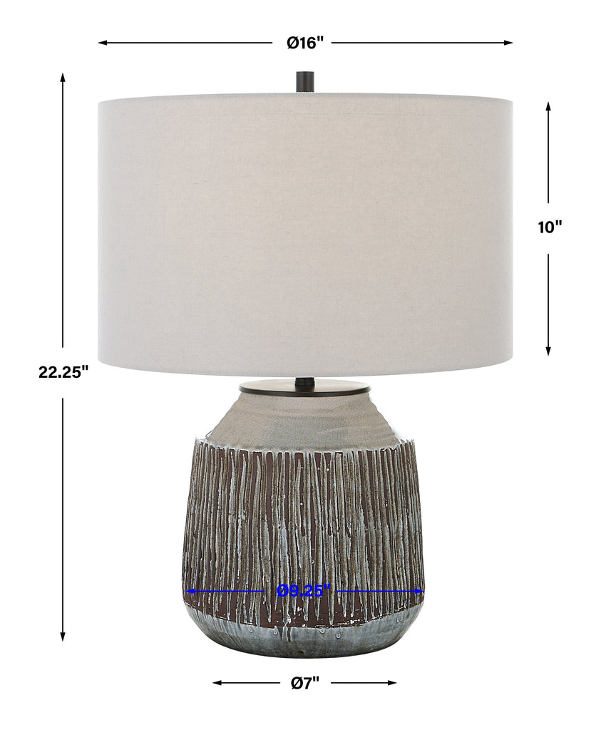 Neolithic Blue-Gray Table Lamp