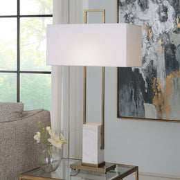 Column White Marble Table Lamp