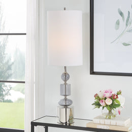 Stratus Gray Glass Buffet Lamp