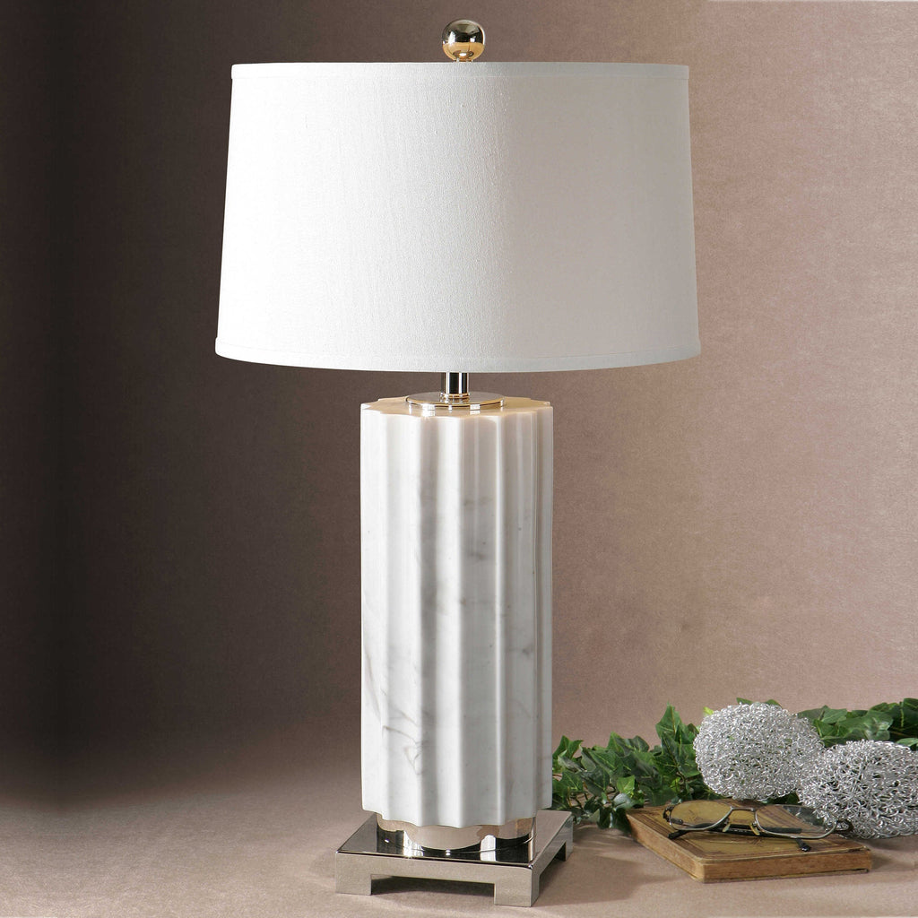 Castorano White Marble Lamp