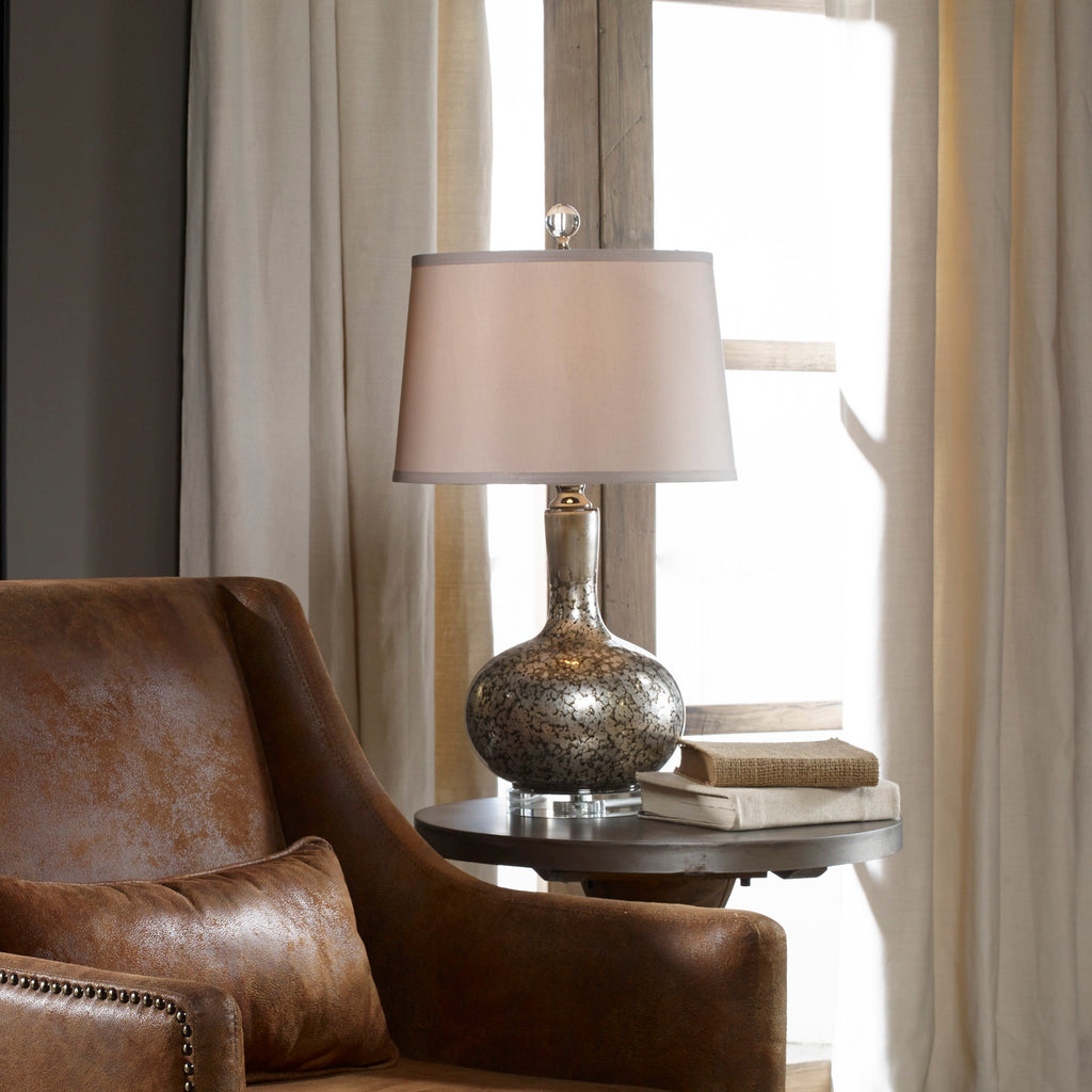 Aemilius Gray Glass Table Lamp