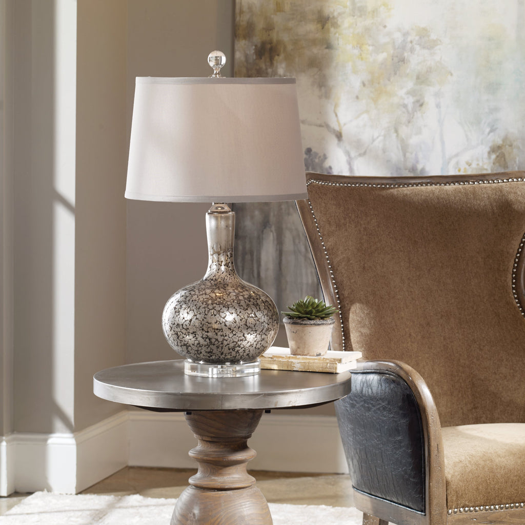 Aemilius Gray Glass Table Lamp