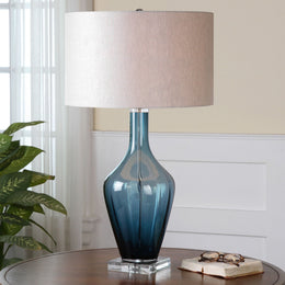 Hagano Blue Glass Table Lamp