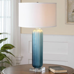 Caudina Frosted Blue Glass Lamp