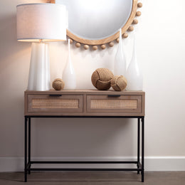 Reed Console Table-Brown