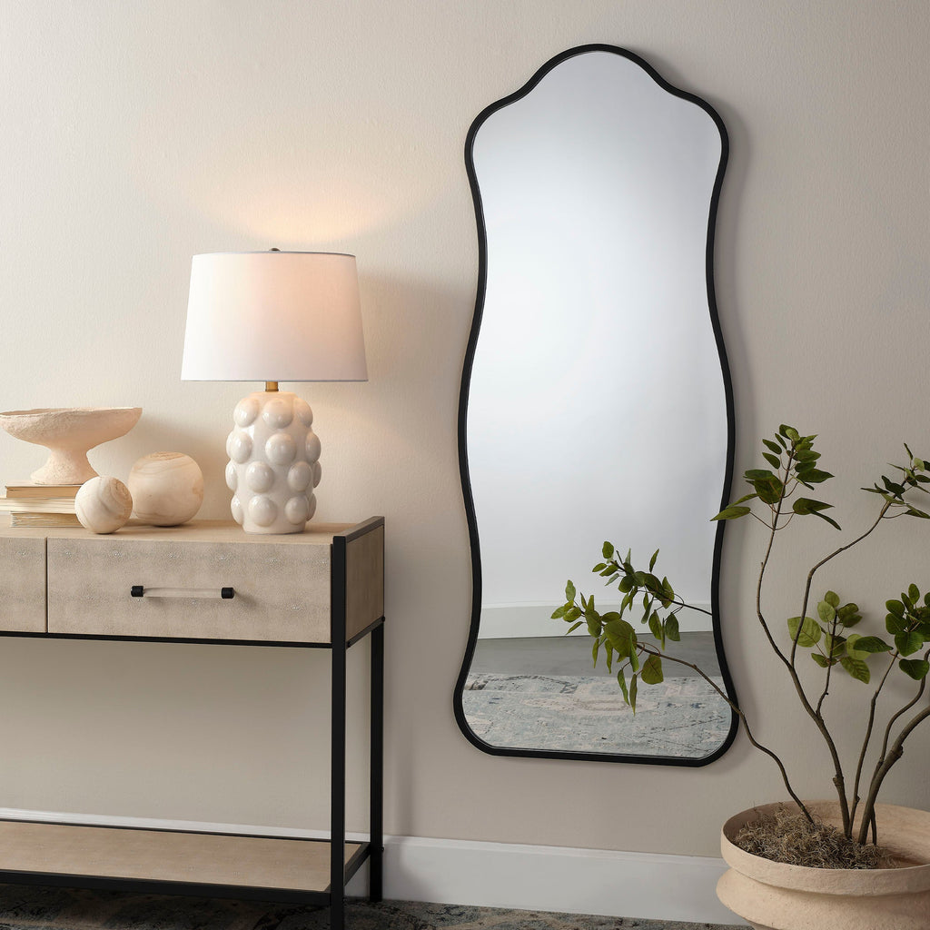 Aurora Wavy Iron Floor Mirror