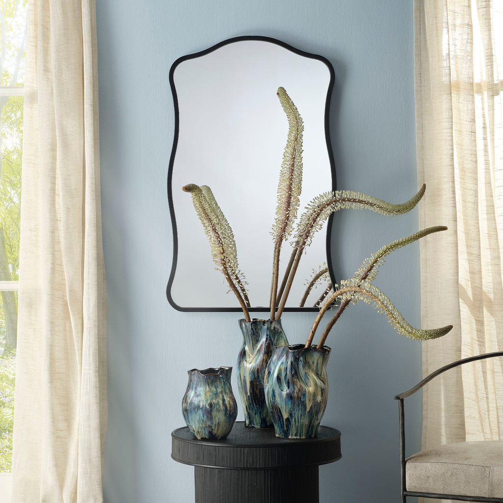 Aurora Wavy Iron Wall Mirror