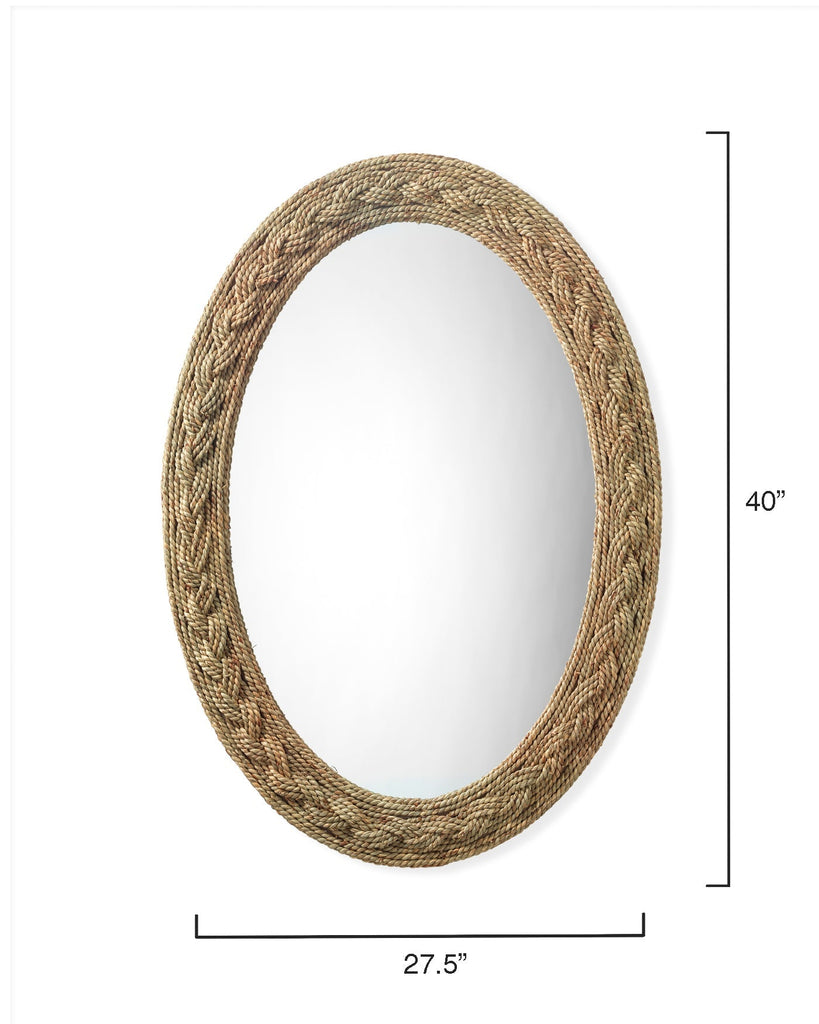 Lark Braided Oval Mirror-Natural