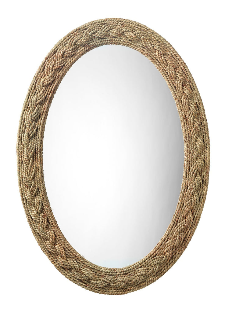 Lark Braided Oval Mirror-Natural