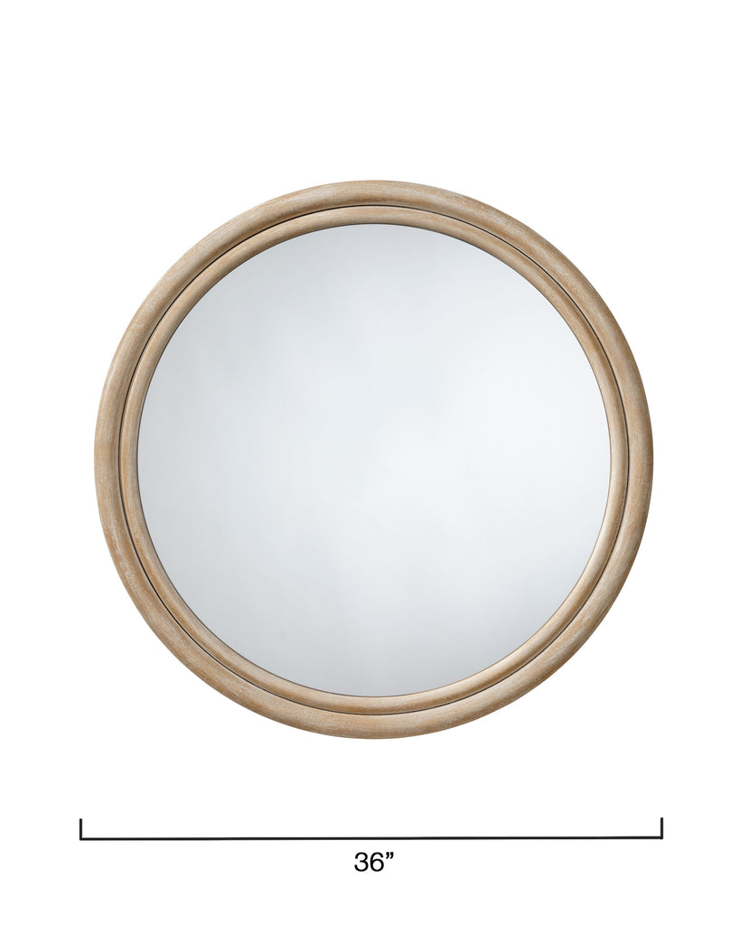 Riley Wood Round Wall Mirror