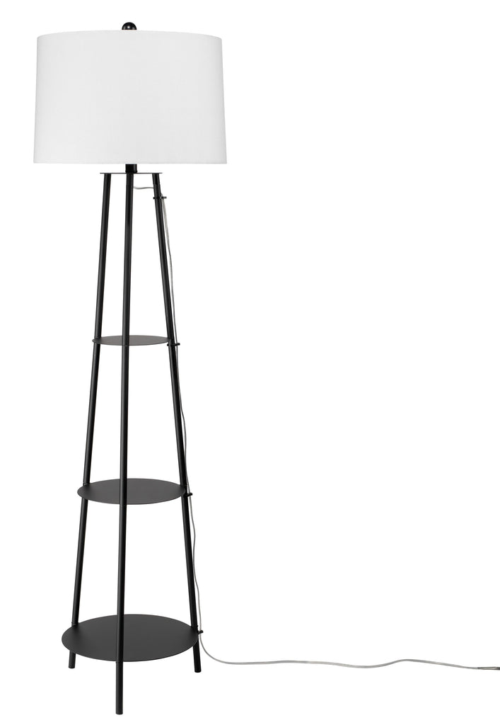 Shelved Floor Lamp-Black