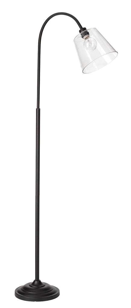 Swan Floor Lamp-Oil Rubbed Bronze-Clear Glass