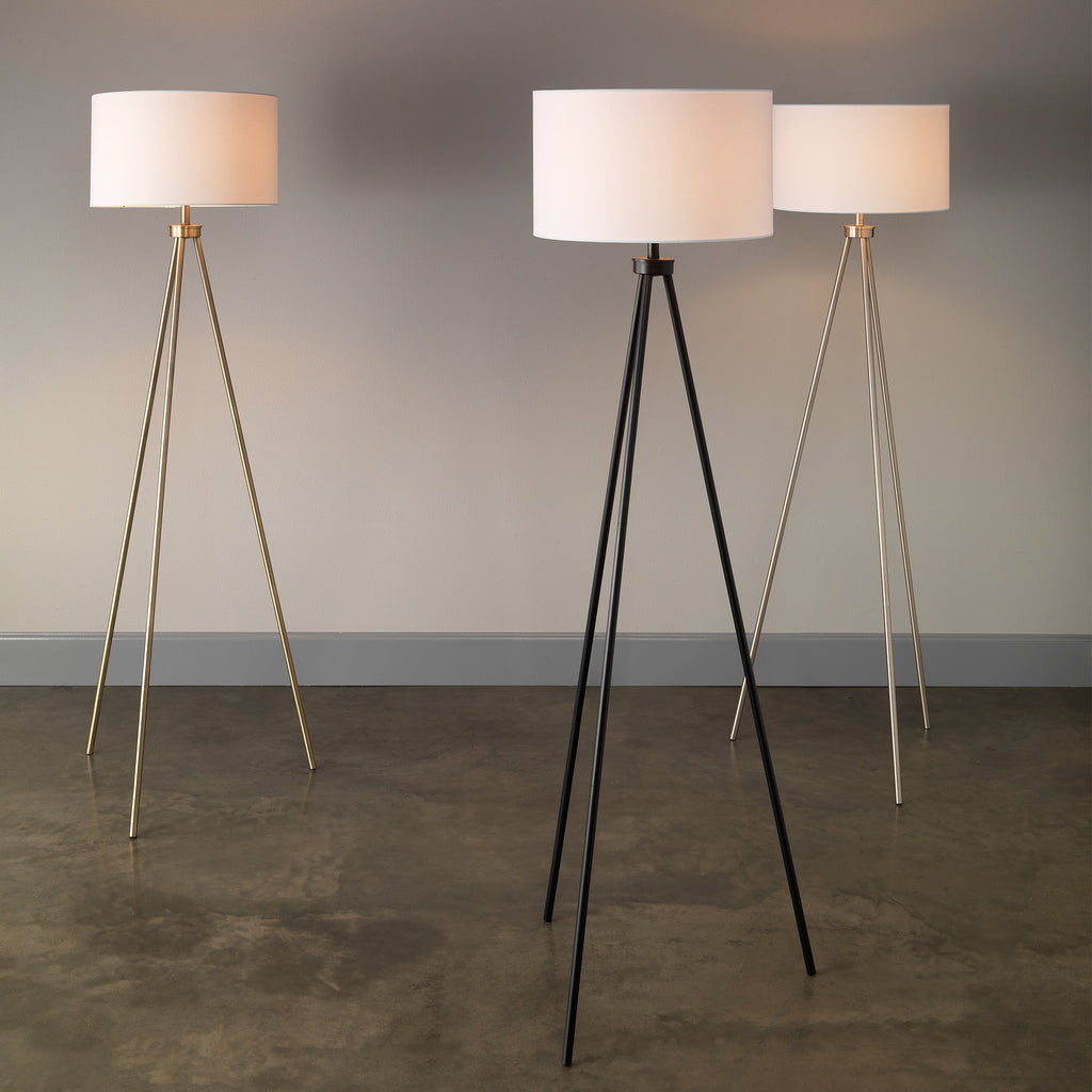 Tri-pod Floor Lamp-Nickel