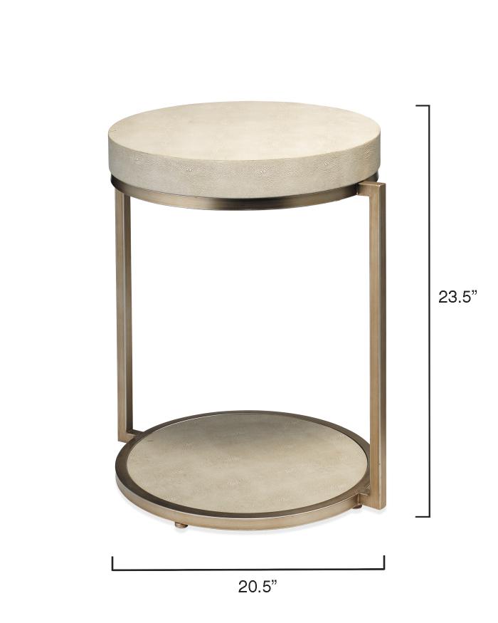Chester Round Side Table-Ivory