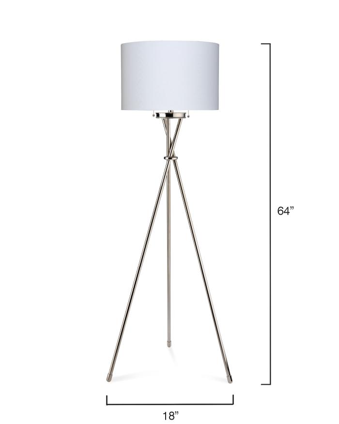 Manny Floor Lamp-Nickel