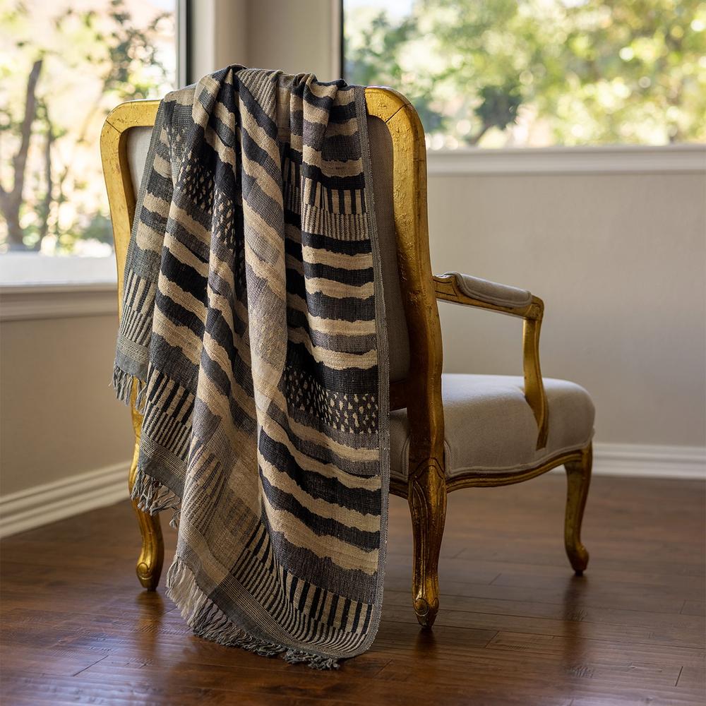 Santa Barbara Throw Natural Black 51X59