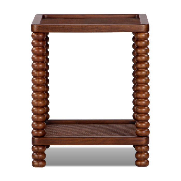 Twist Cane Solid Wood Side Table