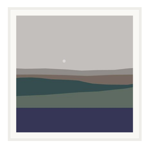 Landscape With Full Moon By Alejandro Franseschini On Rag Paper