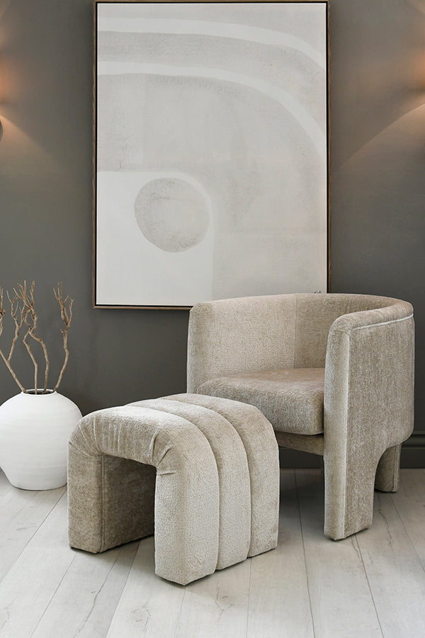 Three Leg Fully Upholstered Barrel Chair