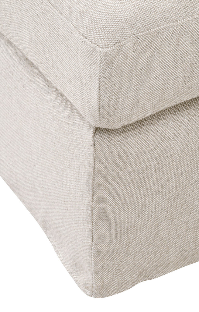 Lena Modular Slipcover Ottoman - Bisque, Espresso