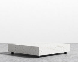 Liza Marble Coffee Table - White, 40"x40"