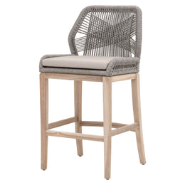 Loom Outdoor Barstool, Platinum Rope