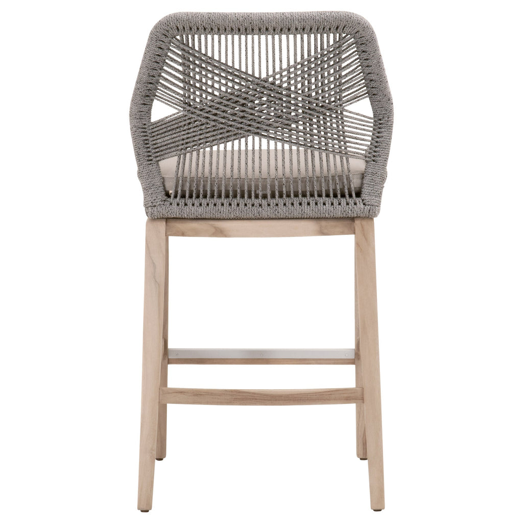 Loom Outdoor Barstool, Platinum Rope