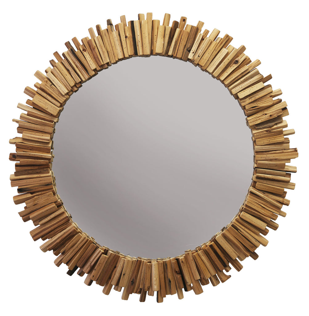 Driftwood Round Mirror -Natural