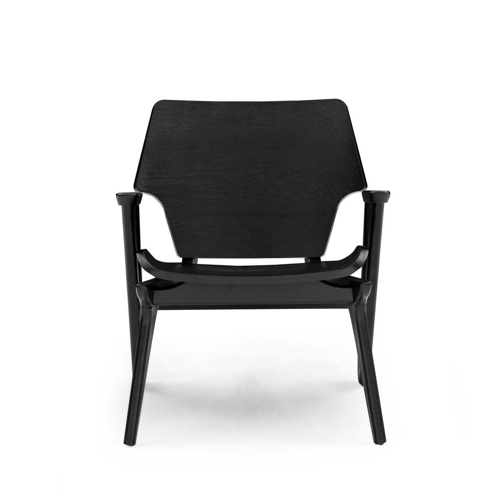 Velo Armchair with Shaped Seat and Shaped Back in Black