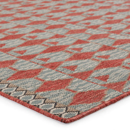 Vibe by Jaipur Living Maji Indoor/ Outdoor Geometric Red/ Sea Green Runner Rug