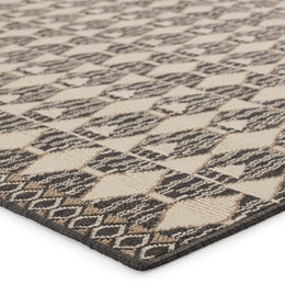 Vibe by Jaipur Living Maji Indoor/ Outdoor Geometric Black/ Beige Area Rug