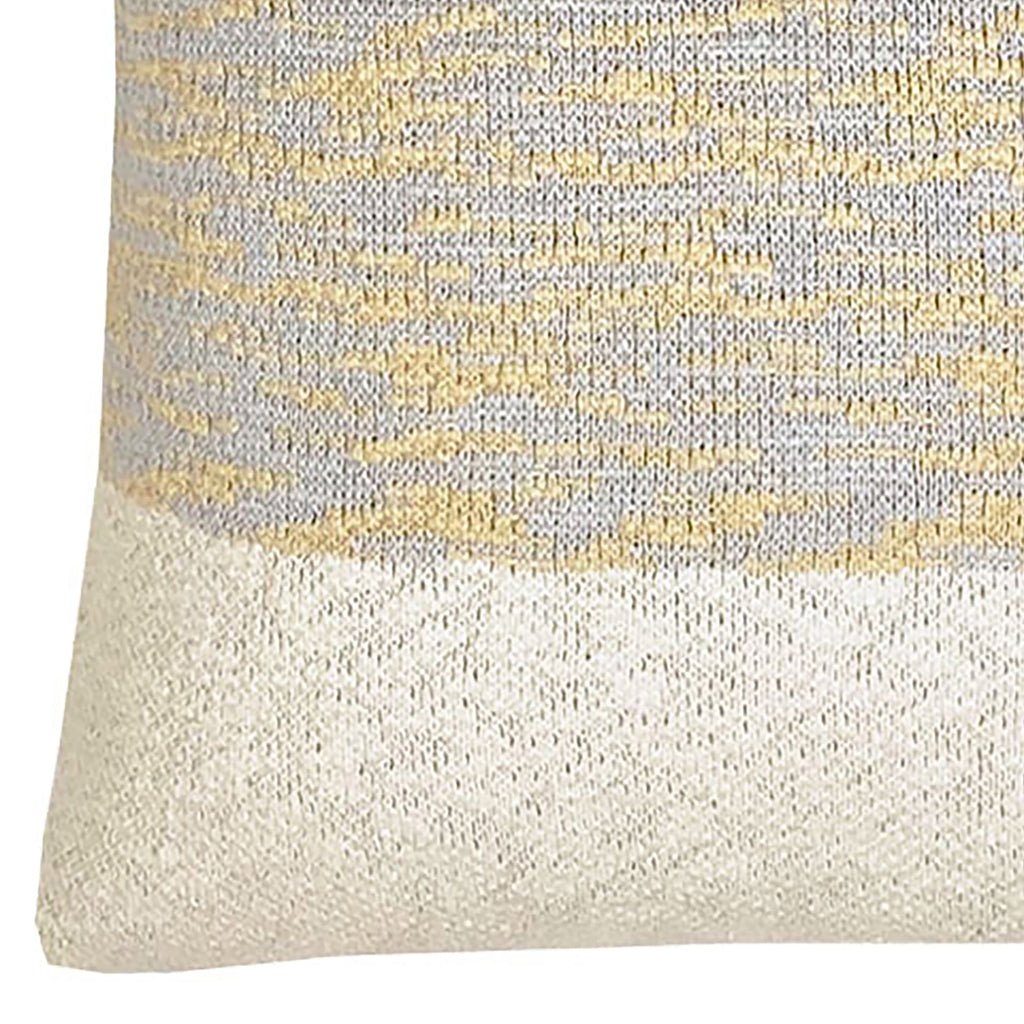 Bella Handwoven Cotton Blend 20x20 Square Throw Pillow in Cream and Mustard Yellow